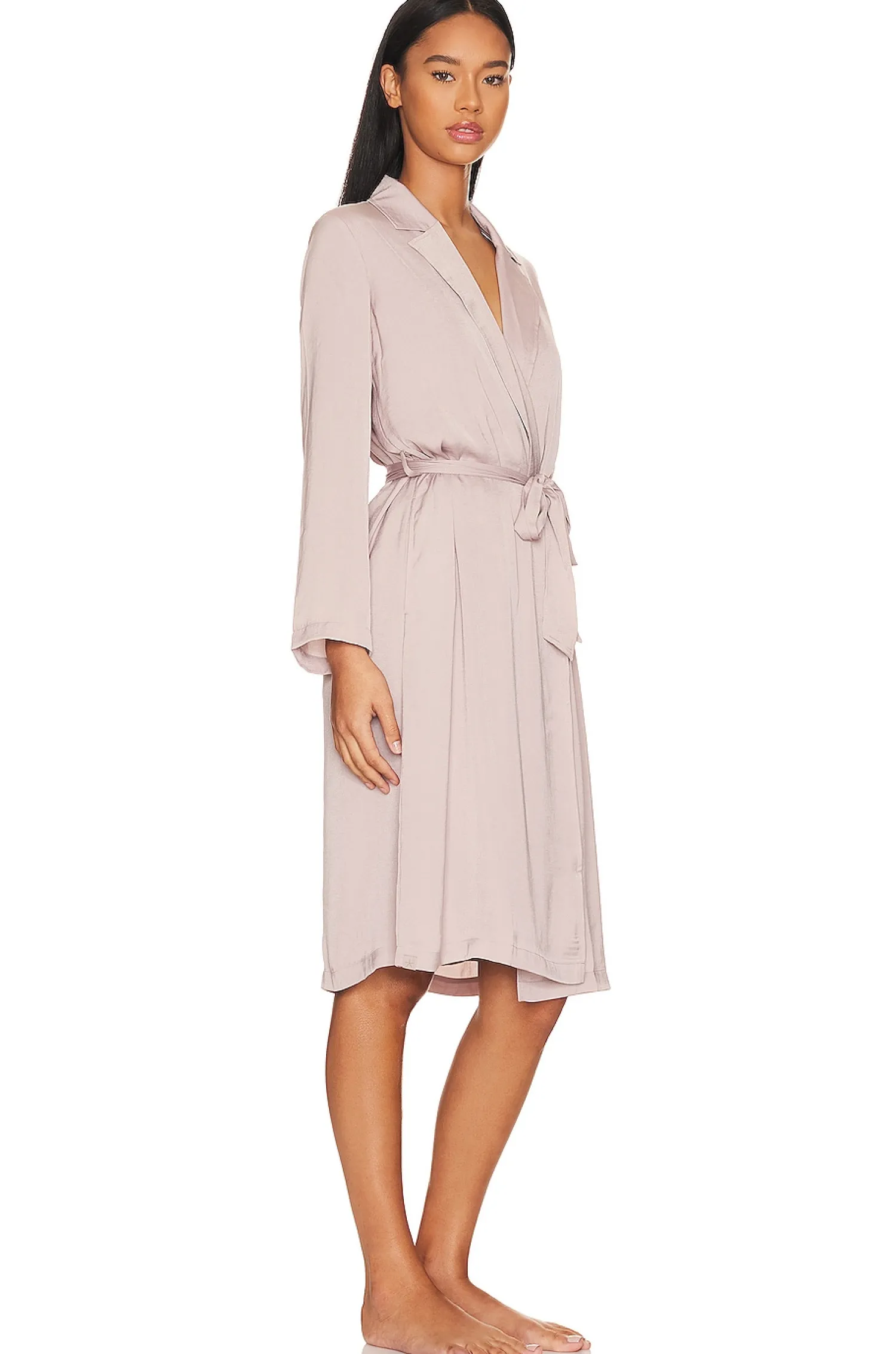 Women Barefoot Dreams Lingerie & Sleepwear>Washed Satin Notch Collar Robe
