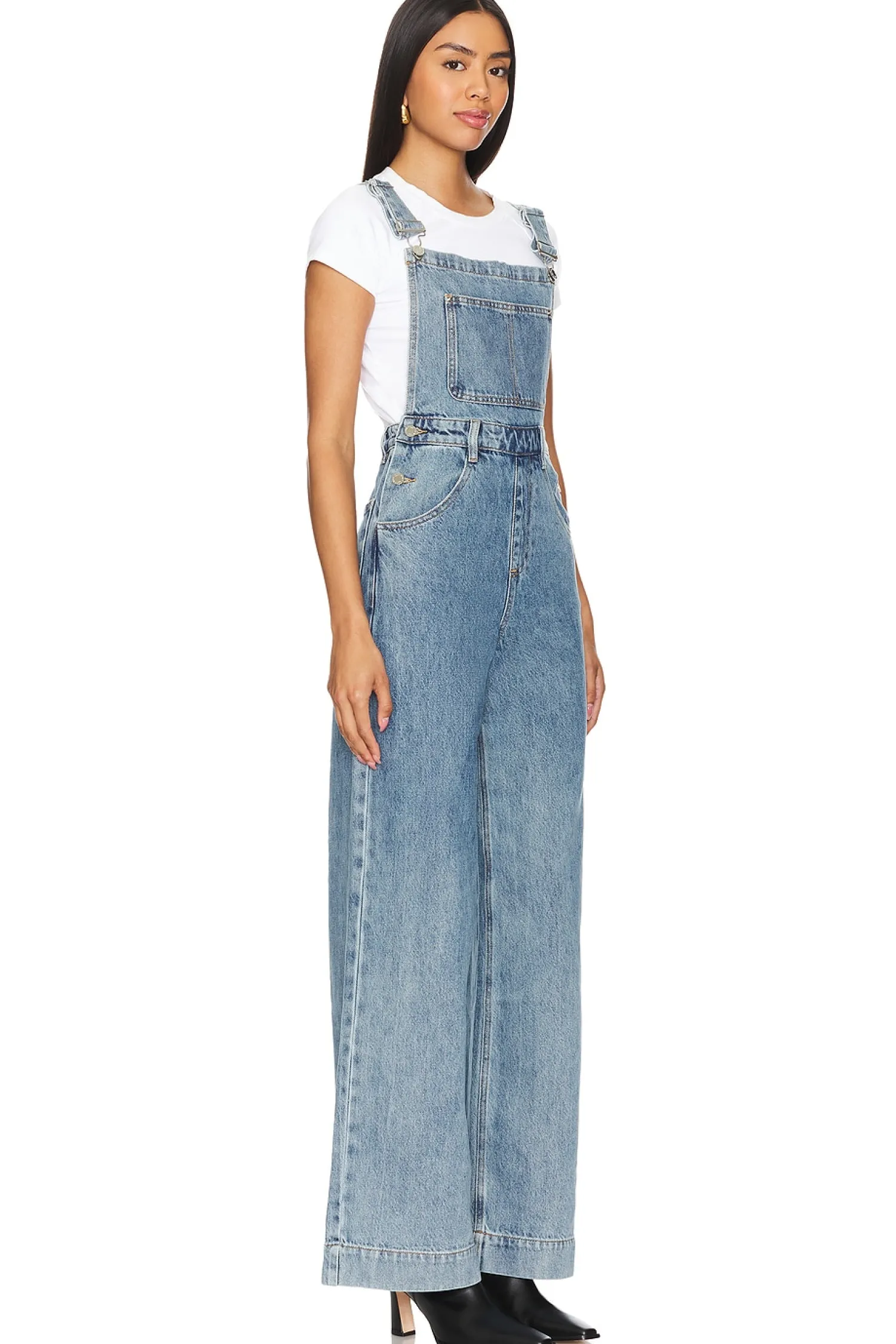 Women WeWoreWhat Jumpsuits>Wide Leg Denim Overall