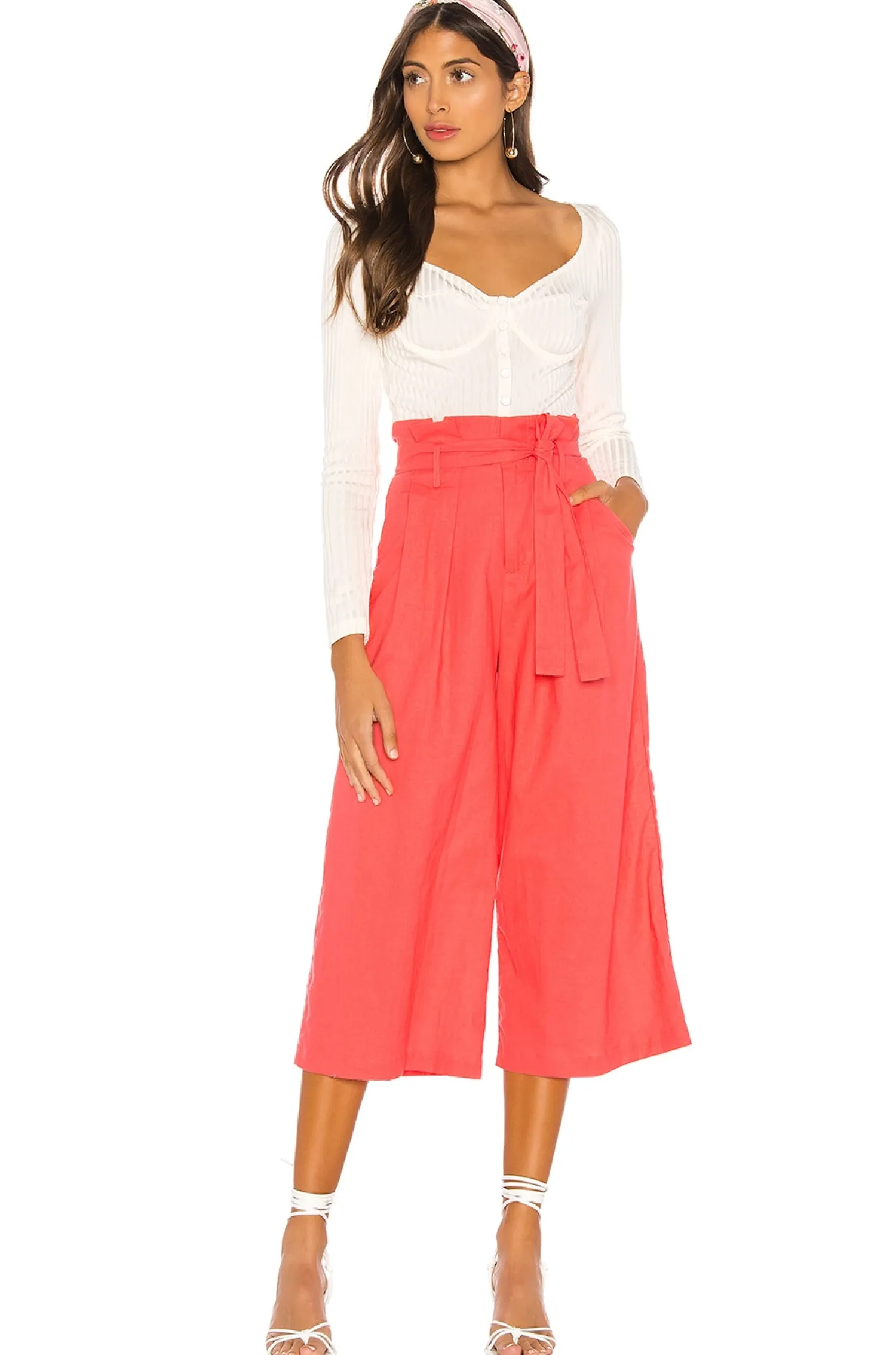 Women LPA Pants>Wide Leg Paperbag Pant