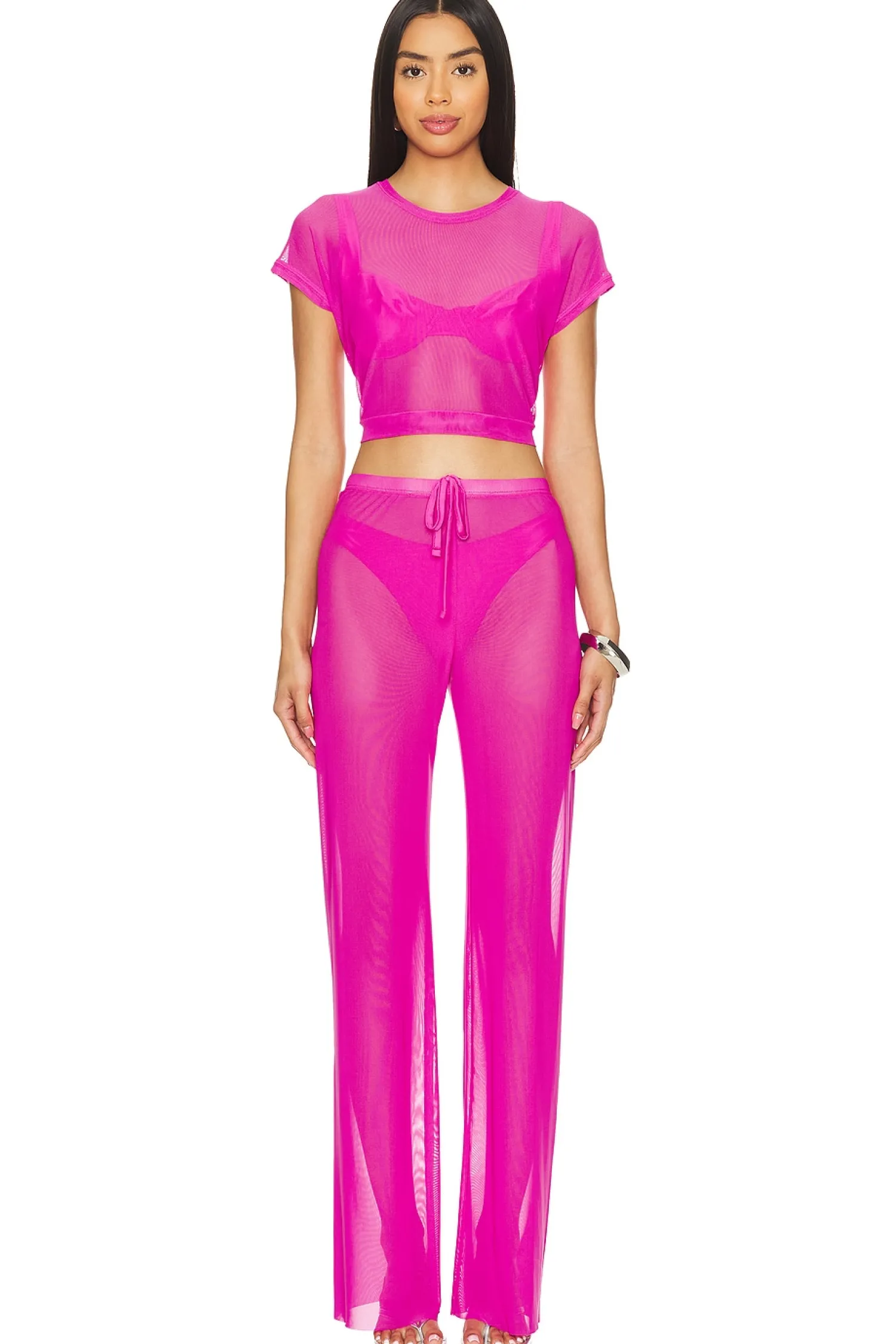 Women Good American Pants>Wide Mesh Pants