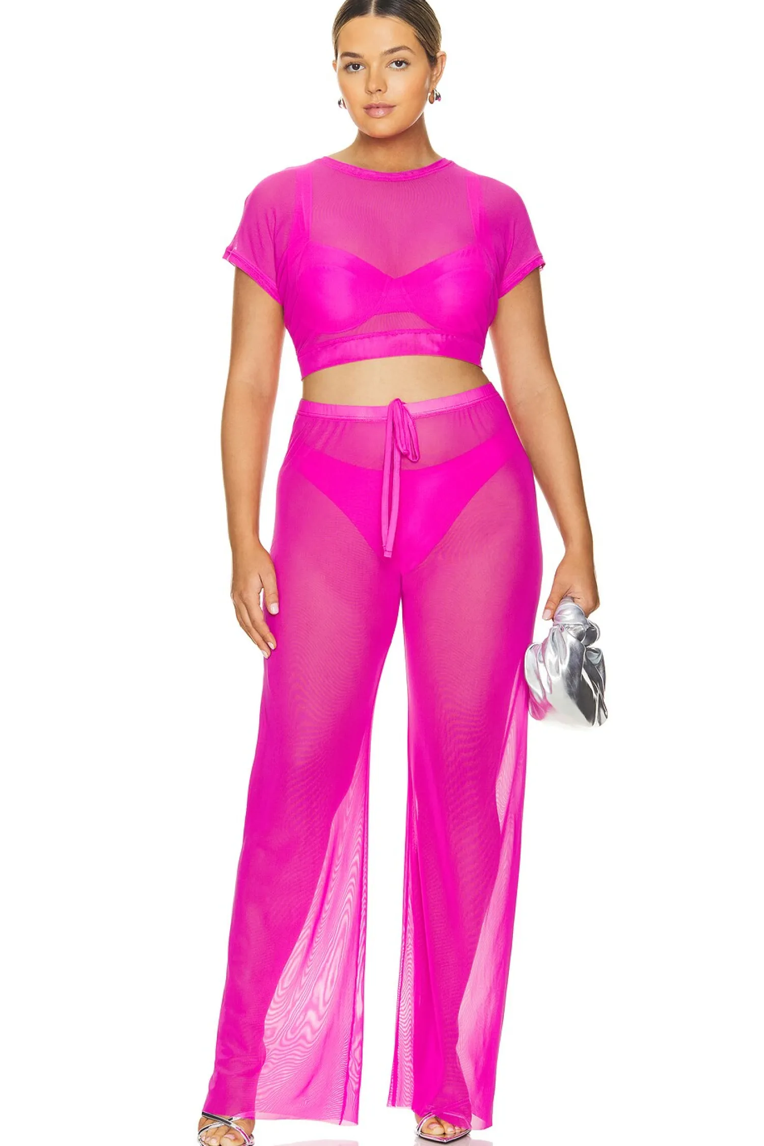 Women Good American Pants>Wide Mesh Pants