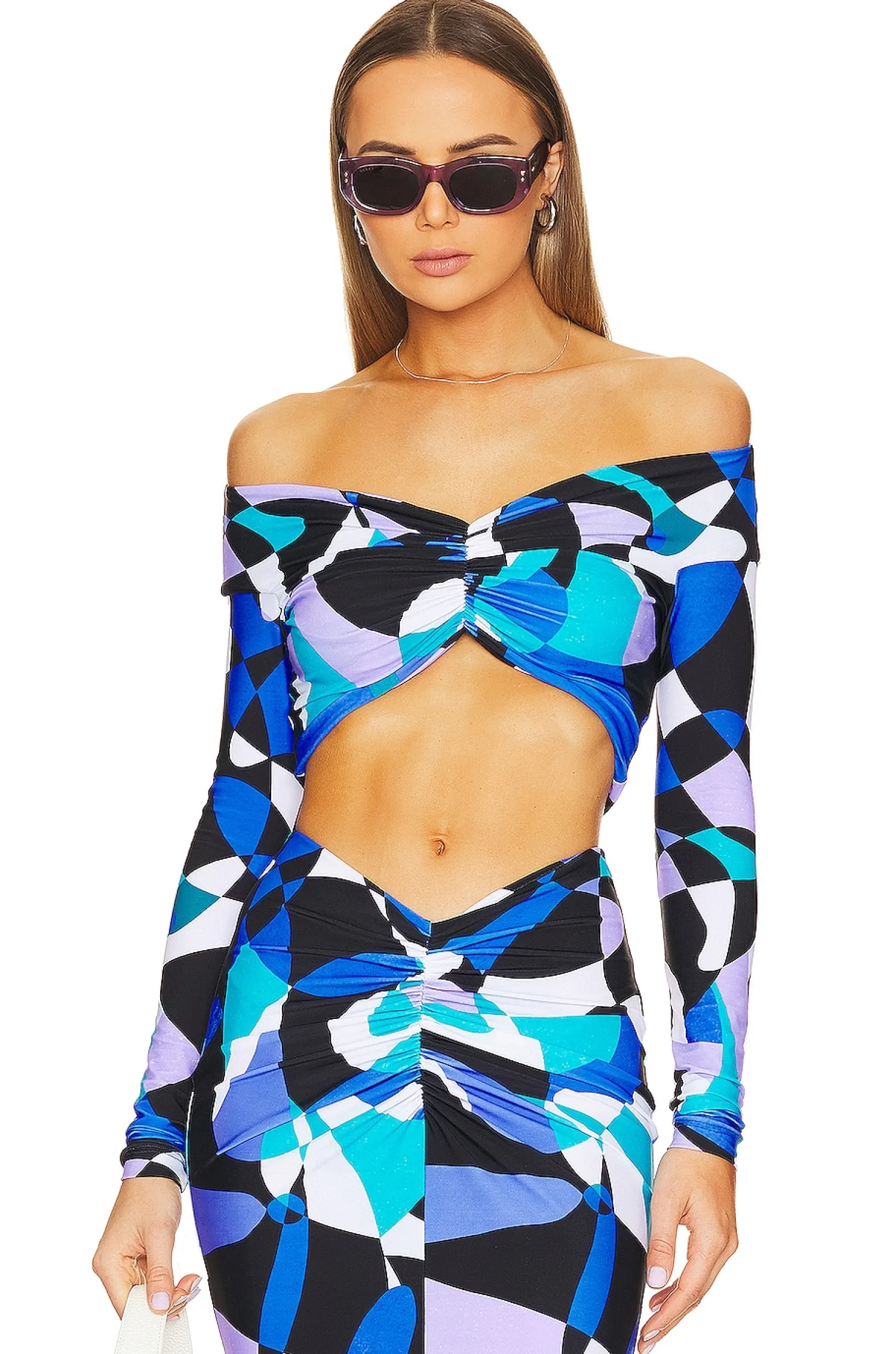 Women The New Arrivals by Ilkyaz Ozel Matching Sets>Wide Neck Top