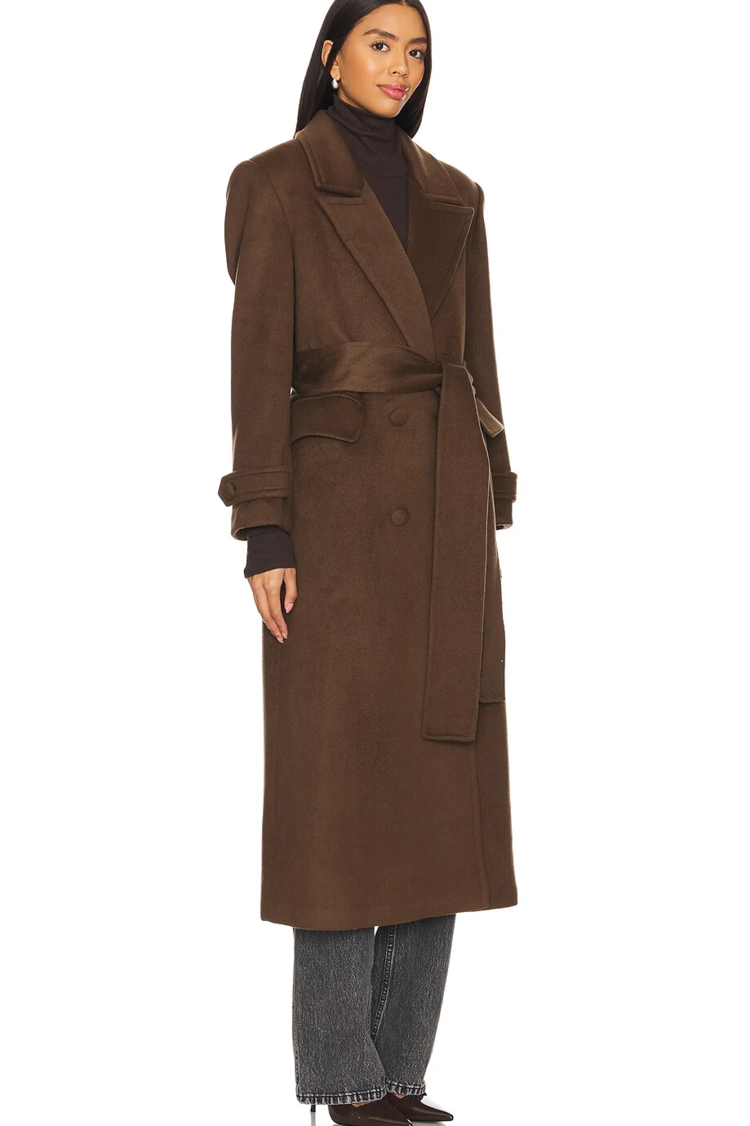 Women AEXAE Jackets & Coats>Wool Structured Belted Coat
