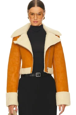 Women L'Academie Jackets & Coats>x Bridget Taryn Fitted Shearling Jacket