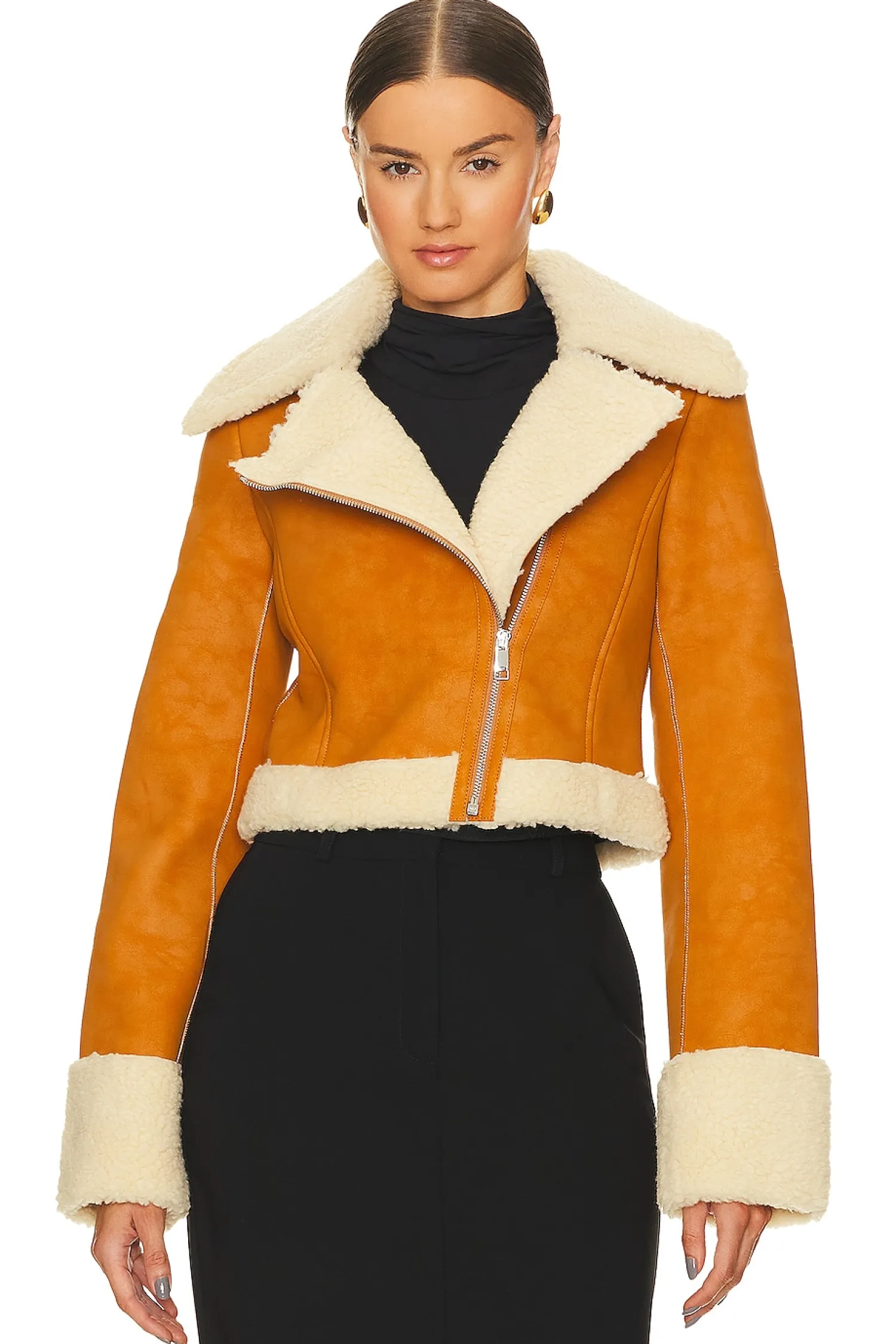 Women L'Academie Jackets & Coats>x Bridget Taryn Fitted Shearling Jacket