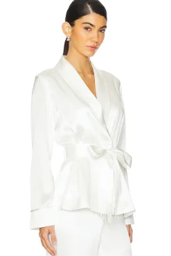 Women fleur du mal Jackets & Coats>x Galia Lahav Beaded Fringe Silk Smoking Jacket