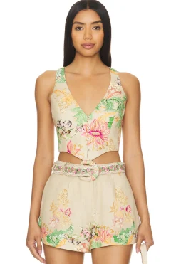 Women HEMANT AND NANDITA Jackets & Coats>X Revolve Pahi Linen Vest