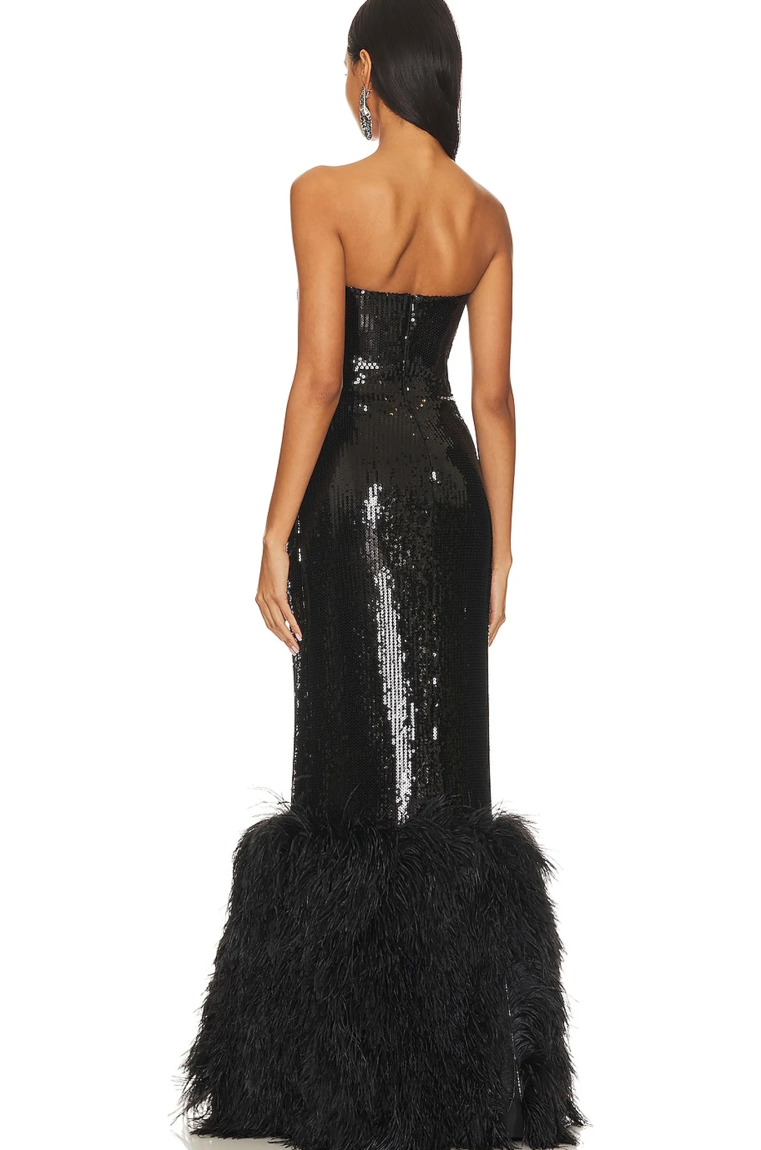 Women David Koma Dresses>x REVOLVE Sequin And Feather Gown