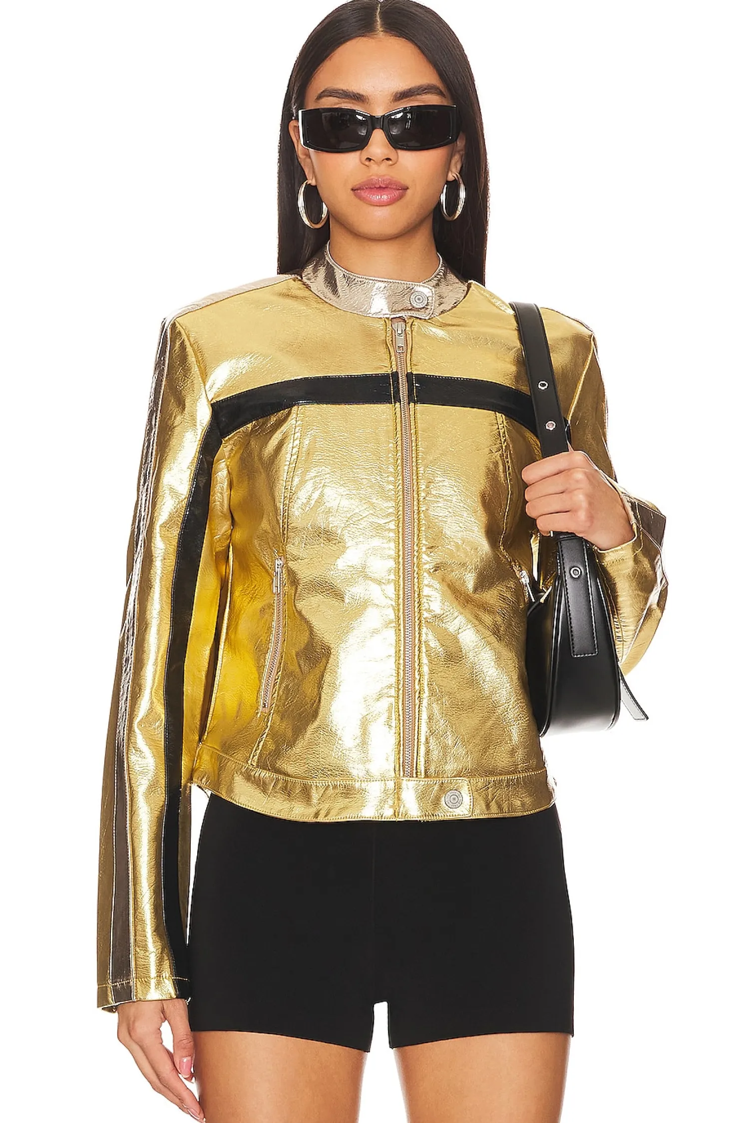 Women Free People Jackets & Coats>x REVOLVE x We The Free FAST LANE METALLIC Faux Leather Jacket