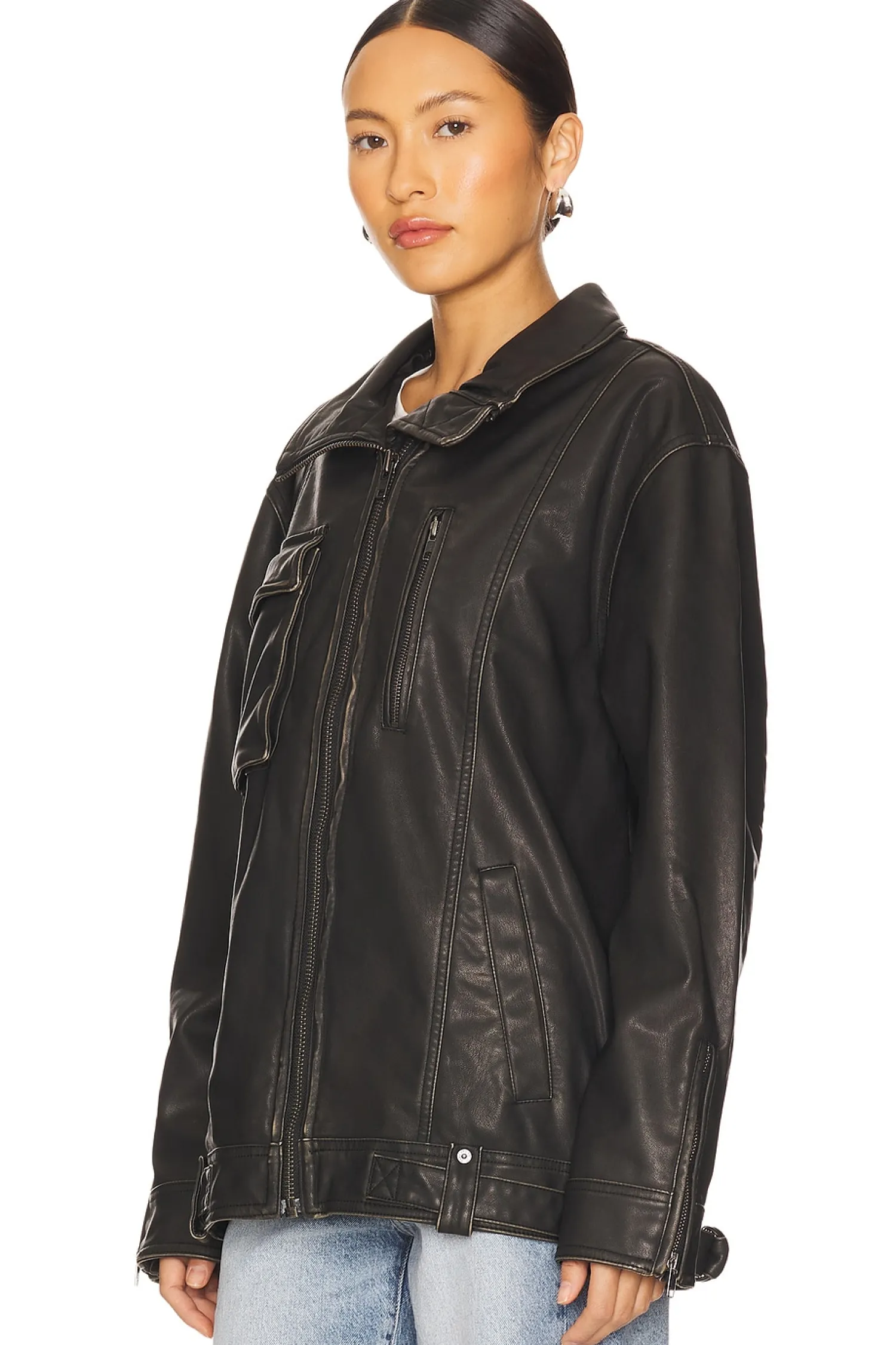 Women Free People Jackets & Coats>x We The Free Buckle Up Faux Leather Jacket