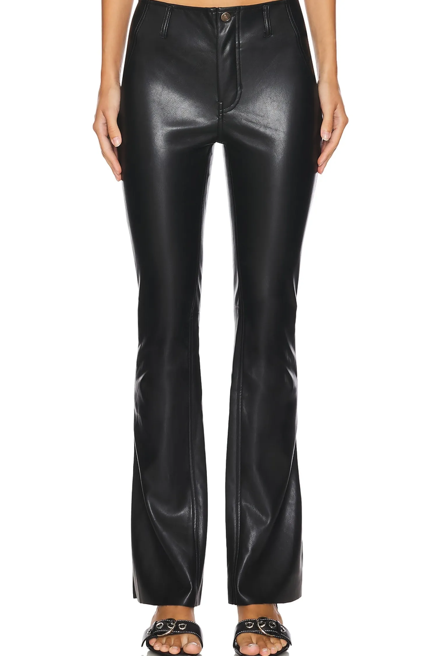 Women Free People Pants>x We The Free Level Up Faux Leather Slit Bootcut