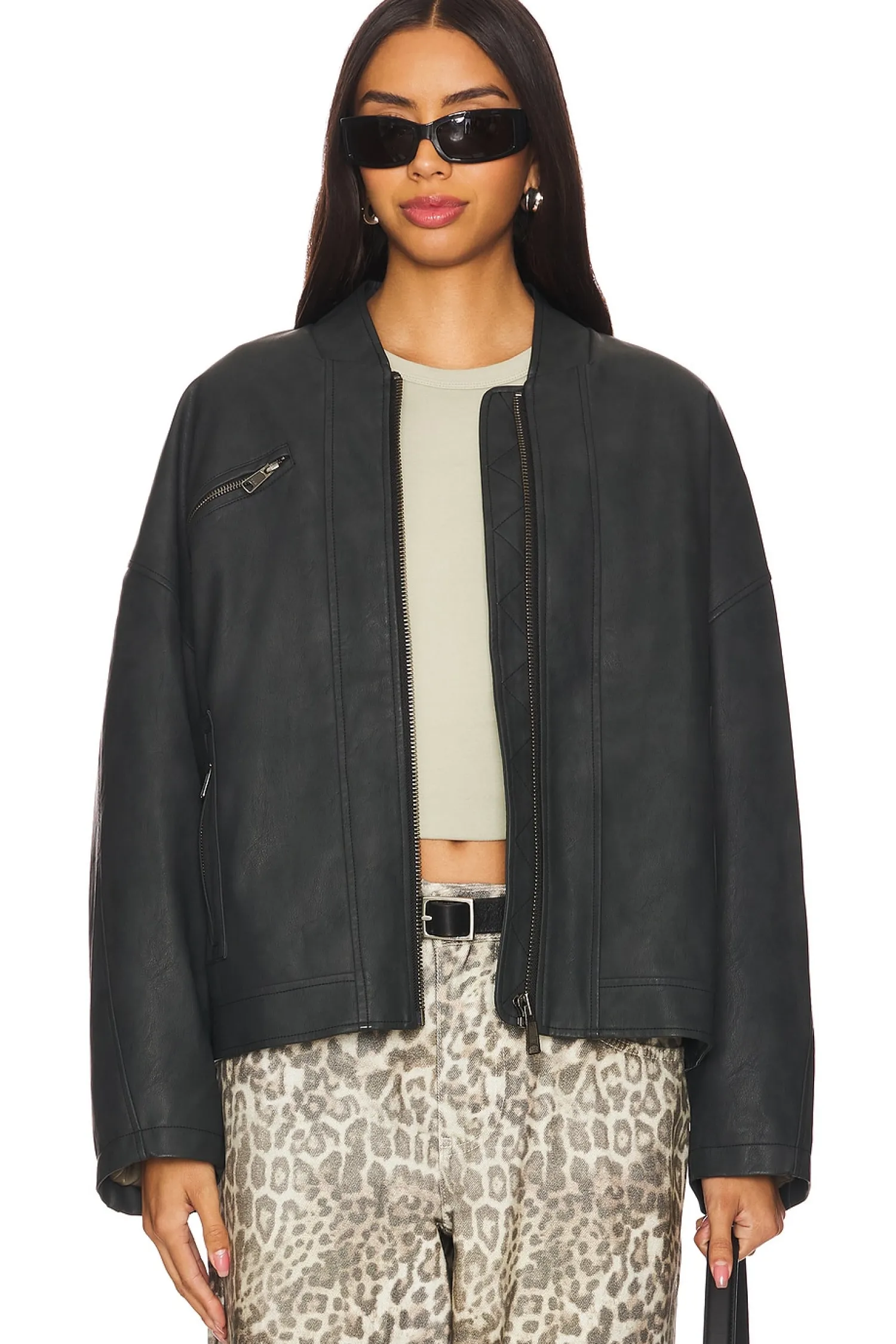 Women Free People Jackets & Coats>x We The Free Vinny Faux Leather Bomber