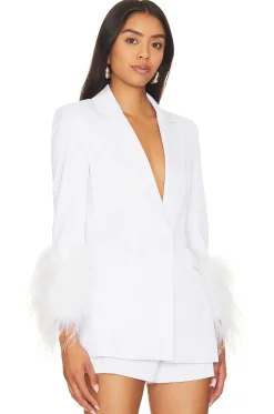 Women Alice + Olivia Jackets & Coats>Yona Boxy Feather Blazer