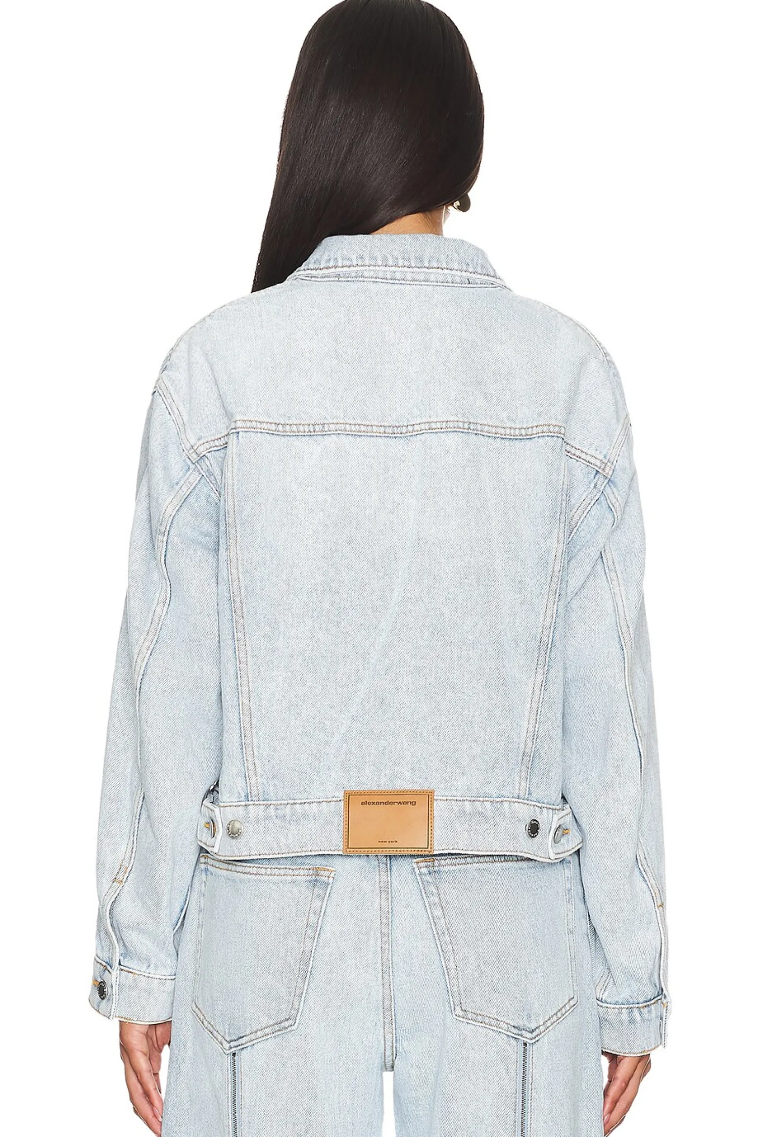 Women Alexander Wang Jackets & Coats>Zipped Sleeve Rounded Trucker Jacket